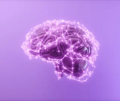 3d human brain with connection dots and plexus lines artificial intelligence and deep